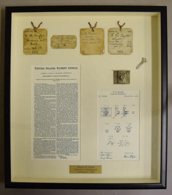 Patent Model - Improvement in Locks for Drawers, &c; Warren Taylor (b.1846, d.1914), Patentee; Feb 01 1876