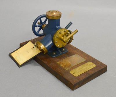 Patent Model - Improvement in Steam-Engines; Erhard Schlenker (b.1835, d.1887), Patentee; Rufus Howard, Assignee; Gibson Howard, Assignee; Aug 11 1874